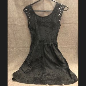 🌑DARK WASH COTTON🌚STUDDED SKATER DRESS🌑